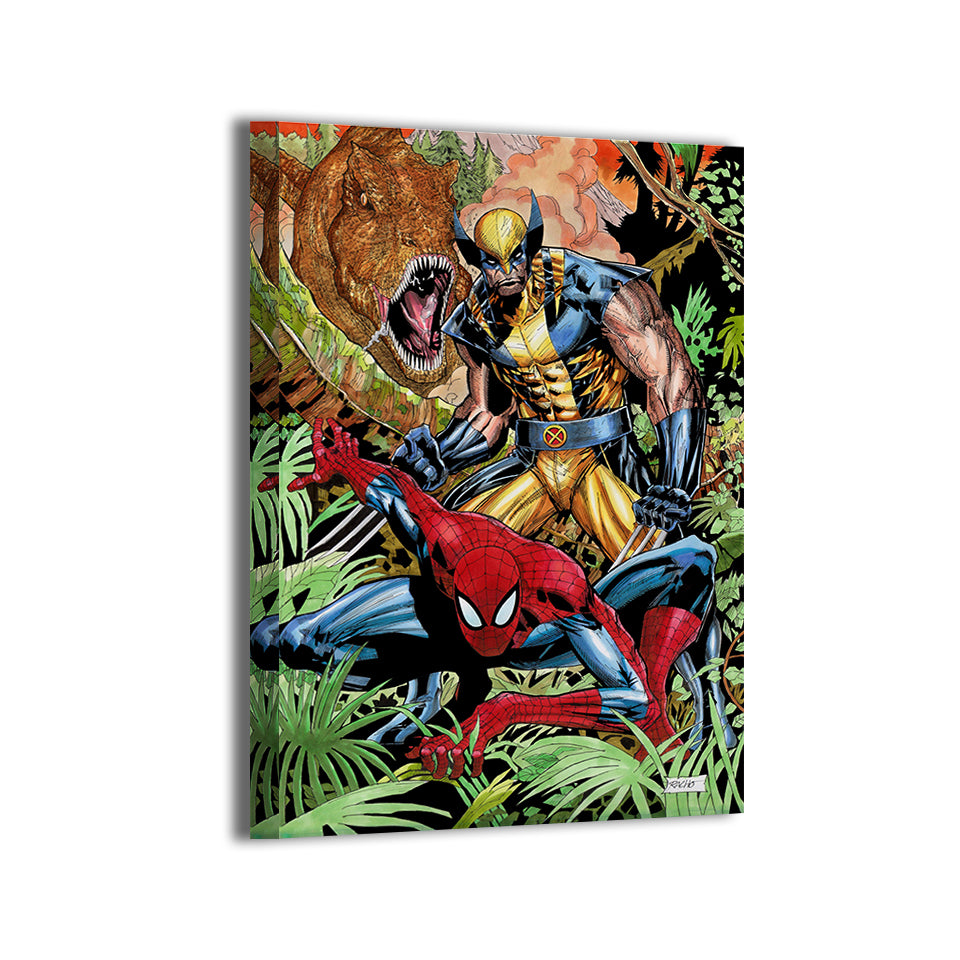 Savage Land Spider-Man and Wolverine Tribute Piece Wall Art