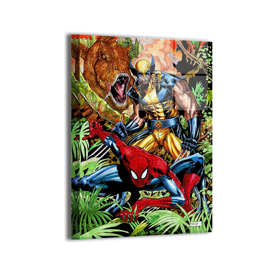 Savage Land Spider-Man and Wolverine Tribute Piece Wall Art