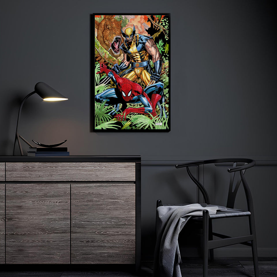 Savage Land Spider-Man and Wolverine Tribute Piece Wall Art