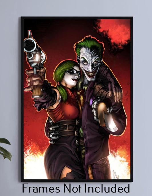 Harley and Joker Lovers Forever Wall Art