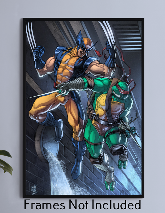 Wolverine Vs Raphael Wall Art
