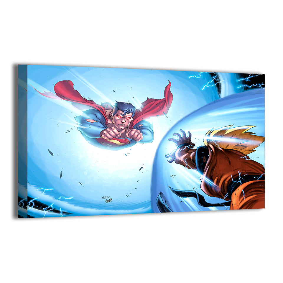 Superman Vs Goku Wall Art