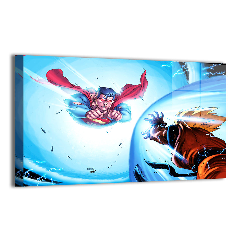 Superman Vs Goku Wall Art