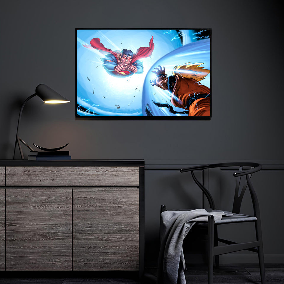 Superman Vs Goku Wall Art