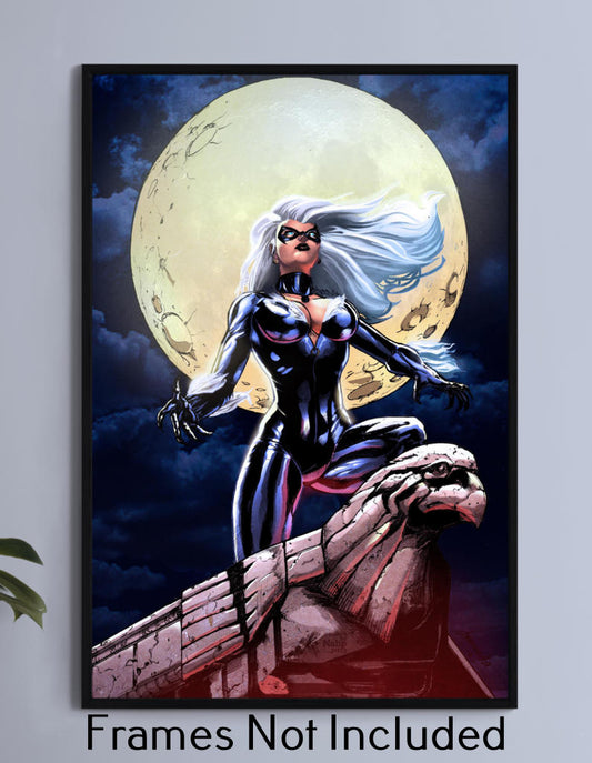 Black Cat rooftops Wall Art
