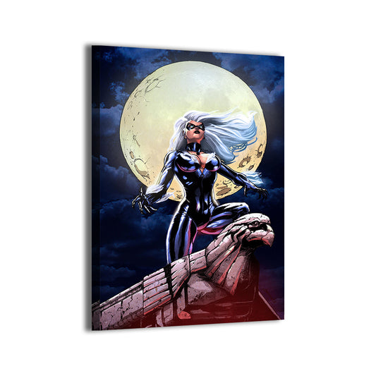 Black Cat rooftops Wall Art