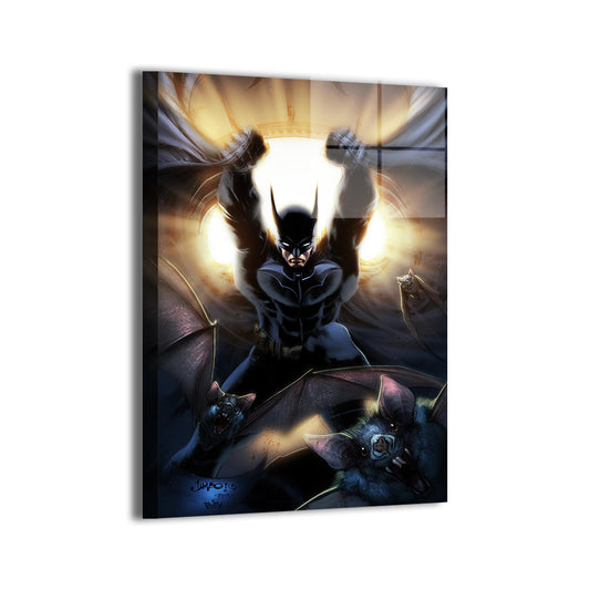 Batman-inspired vigilante rises with bats – 24x36 metal comic wall print