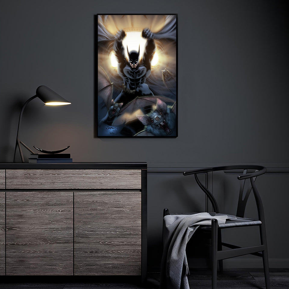  Batman-inspired vigilante rises with bats – 11x17 print comic wall print