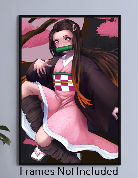 Cherry Blossum Nezuko Wall Art