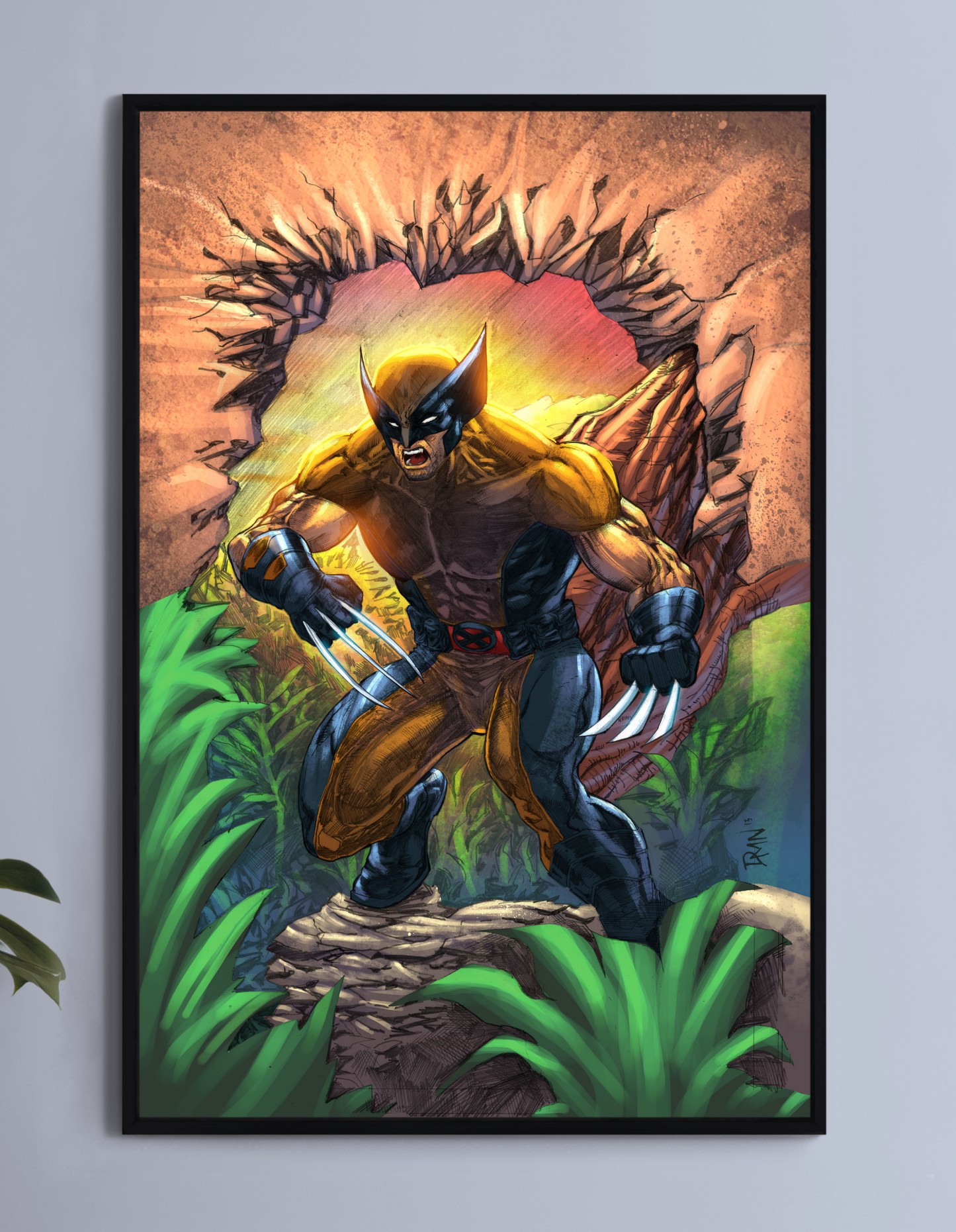 Sunburst Wolverine Wall Art