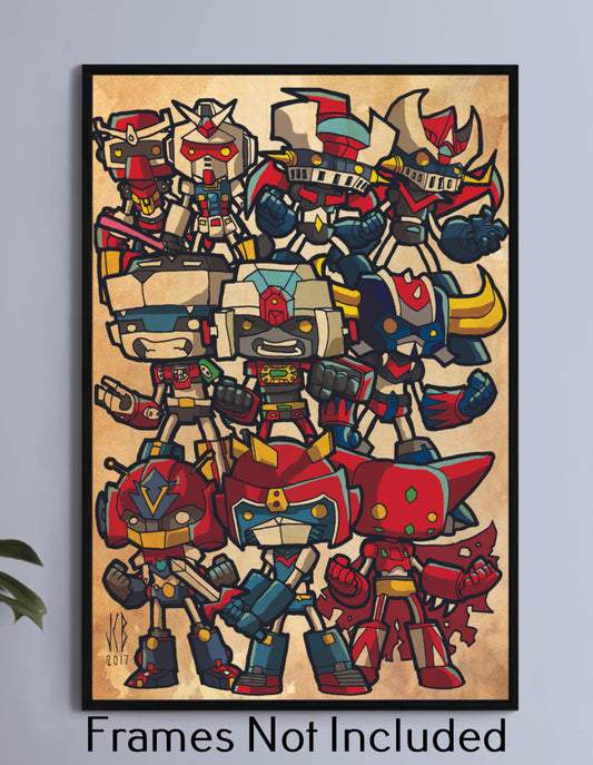 Super Robots Chubbies Wall Art