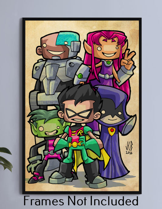 Teen Titans Go Chubbies Wall Art T-Shirt