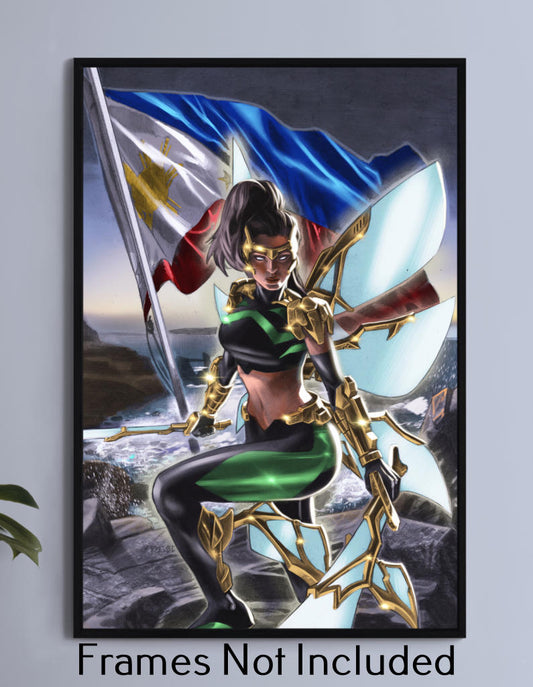 Wave and the Philippines Flag Wall Art