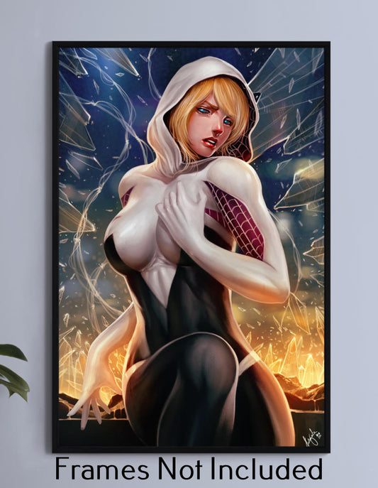 Along come a Spider Gwen Wall Art