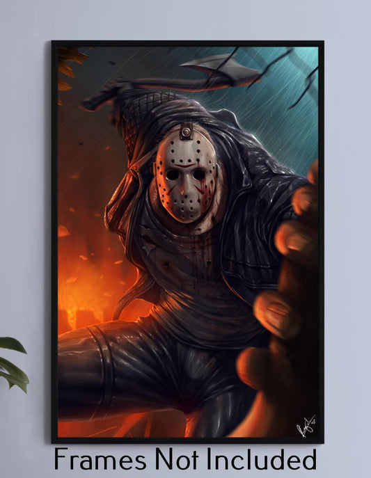 Blood Moon Slayer Wall Art Poster Print – Jason Voorhees by Ceasar