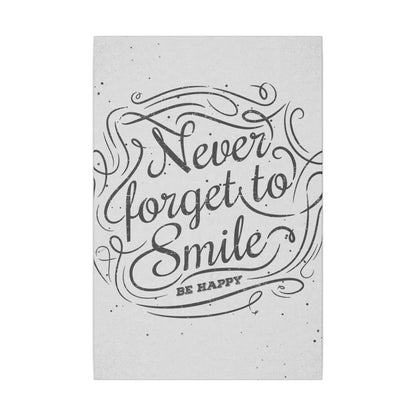 Never Forget to Smile Inspirational Wall Art on premium canvas, acrylic, and metal – front view
