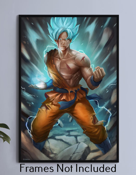 Super Saiyan Blue Goku Wall Art