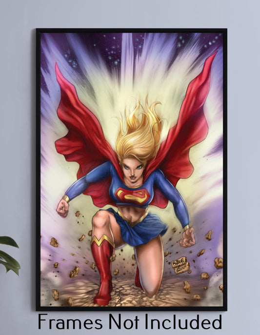 Supergirl Superhero Landing Wall Art