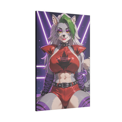 Sexy Roxanne Wolf Wall Art on premium canvas, acrylic, and metal – front view featuring Roxanne Wolf from Five Nights at Freddy’s