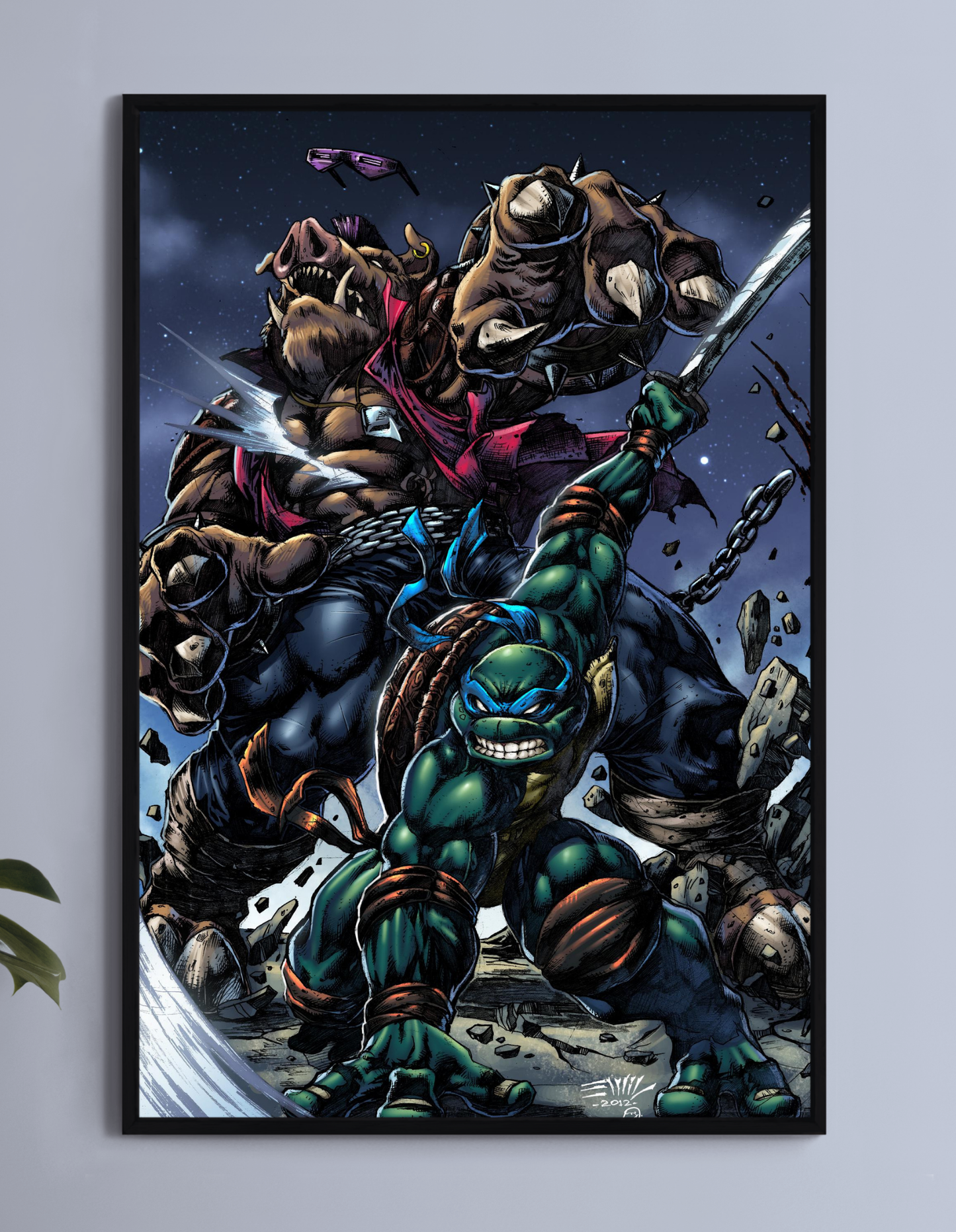 Leonardo Vs Bebop Wall Art