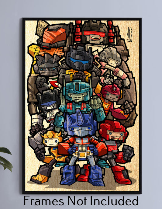 Transformers Optimus and the Autobots chubbies Wall Art