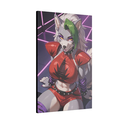 Sexy Roxanne Wolf Wall Art on premium canvas, acrylic, and metal – front view featuring Roxanne Wolf from Five Nights at Freddy’s