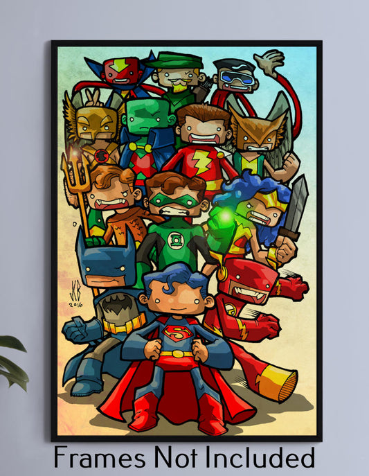 Justice League Chubbies Wall Art