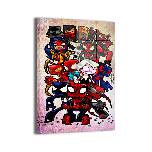 Many faces of a Spider-Man Chubbies Wall Art