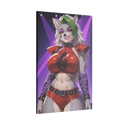 Sexy Roxanne Wolf Wall Art on premium canvas, acrylic, and metal – front view featuring Roxanne Wolf from Five Nights at Freddy’s