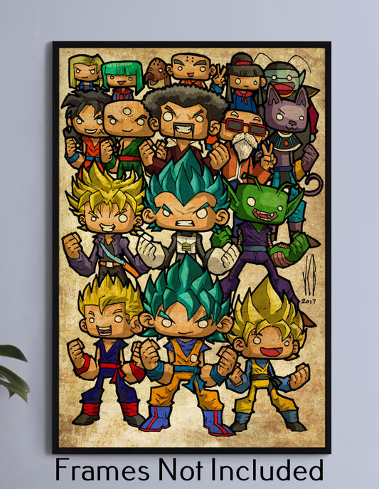 Dragon Ball Super Chibi Wall Art