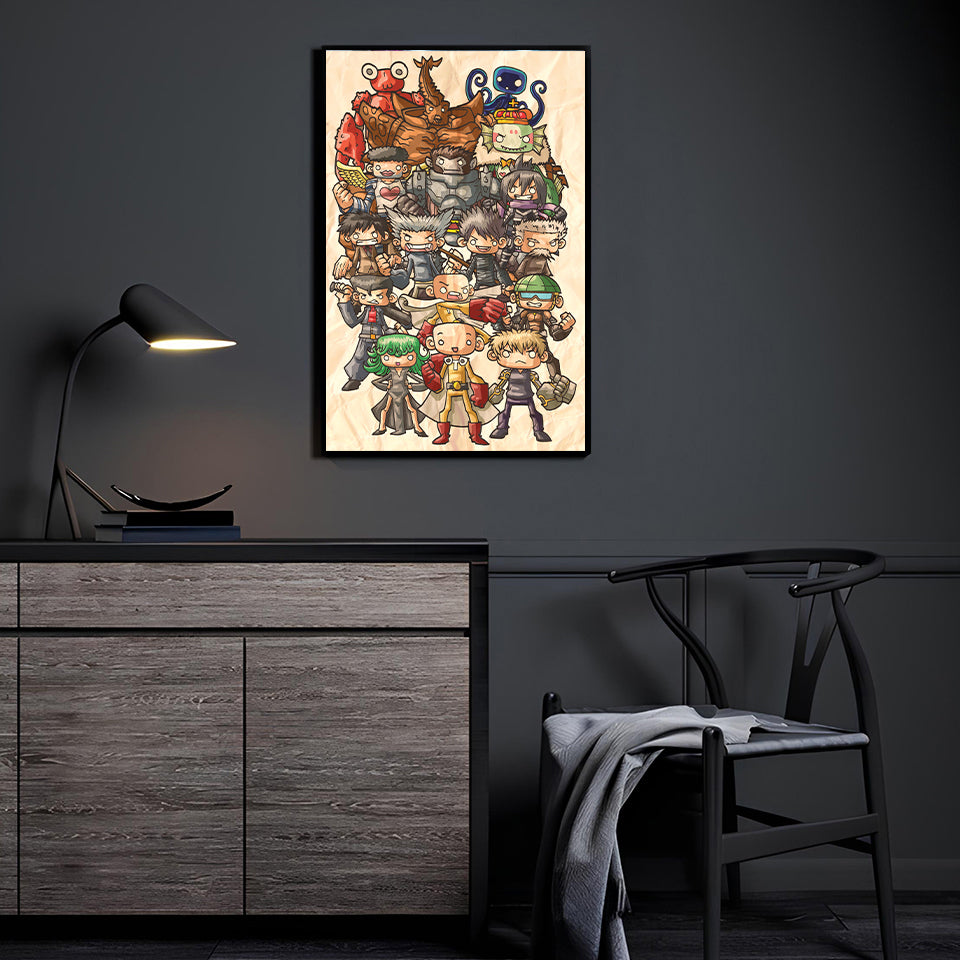 One Punch Chibi Force Wall Art