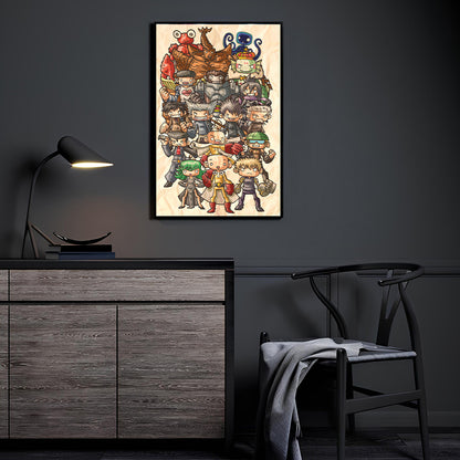 One Punch Chibi Force Wall Art