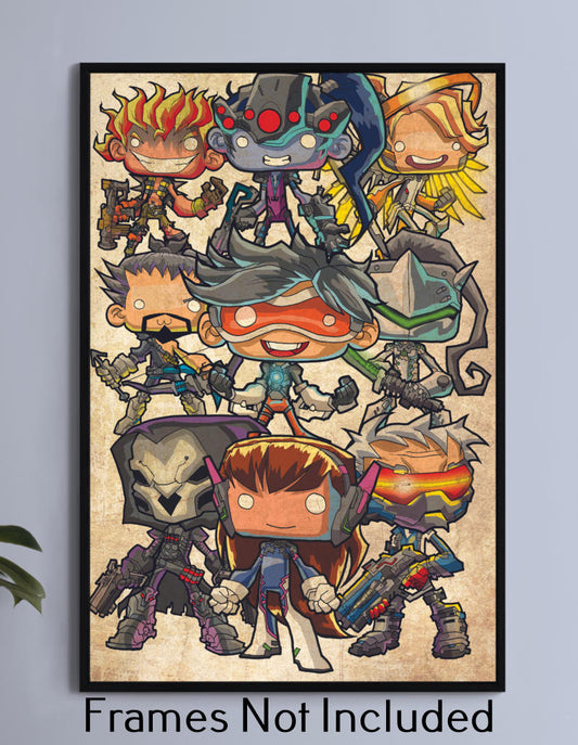 Overwatch Chibi Wall Art