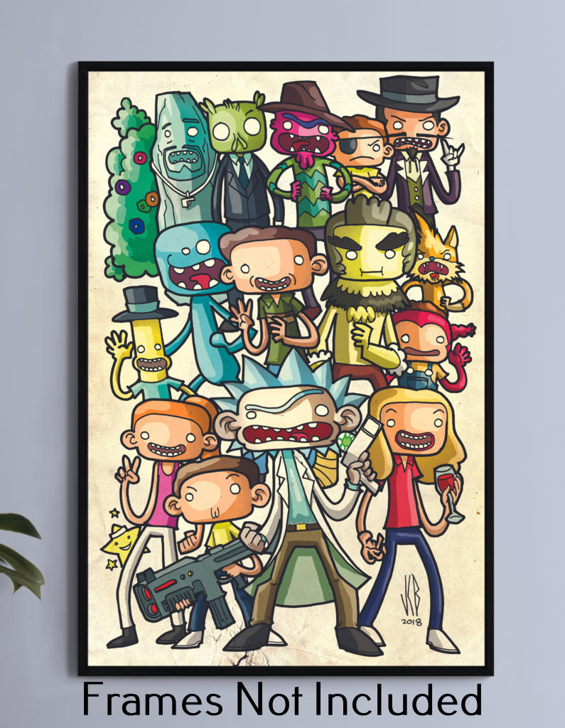 Rick and Morty Chibi Wall Art