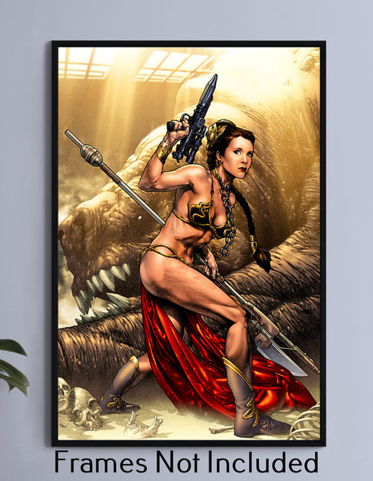 Slave Leia w Rancor Wall Art