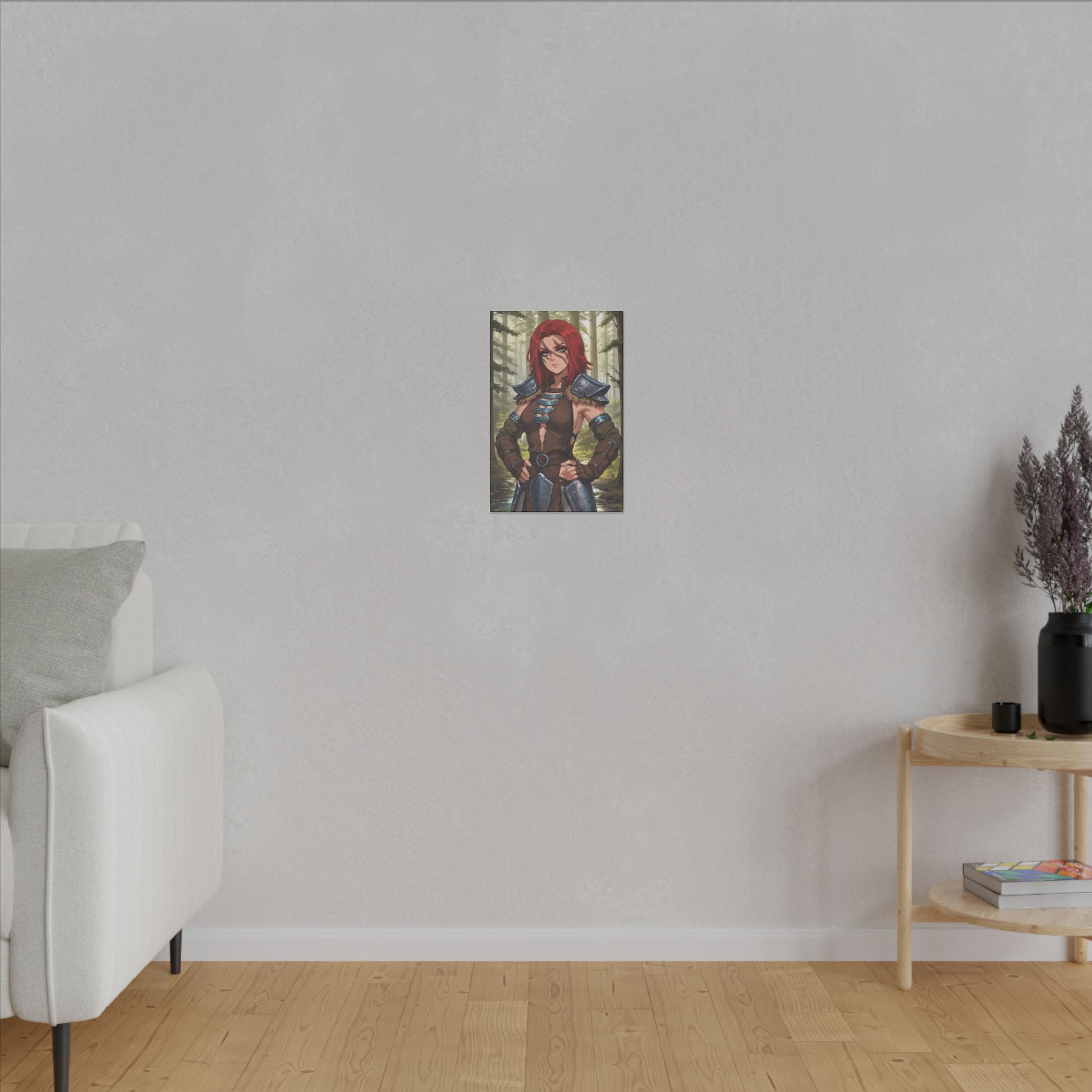 Aela the Huntress Viking Wall Art on premium canvas, acrylic, and metal – front view featuring Aela from Skyrim