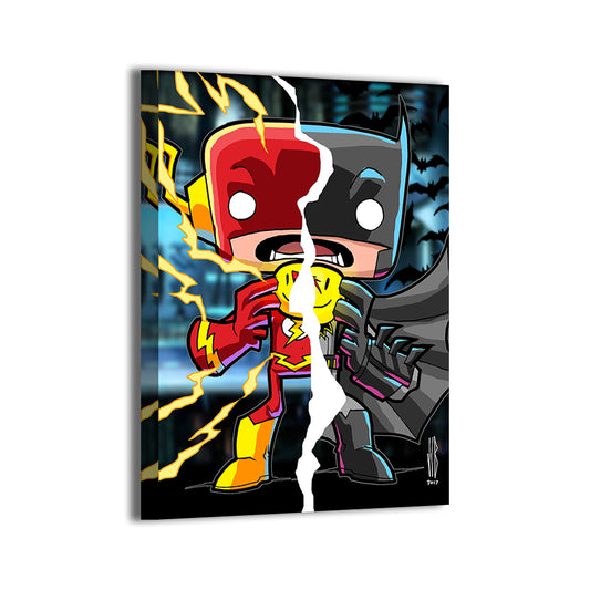 Batman Flash Chibi Wall Art