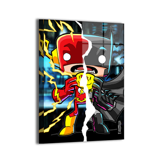 Batman Flash Chibi Wall Art