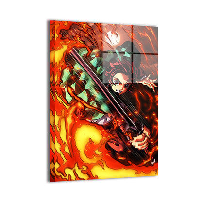Blazing Resolve Wall Art Metal Print – Tanjiro Demon Slayer by Ray Dash