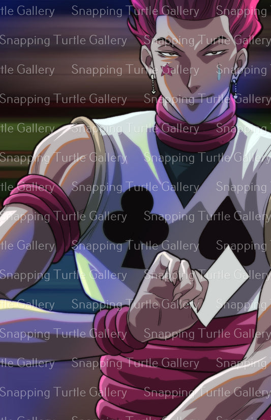 Hisoka Phantom Trickster Fan Wall Art Hunter x Hunter