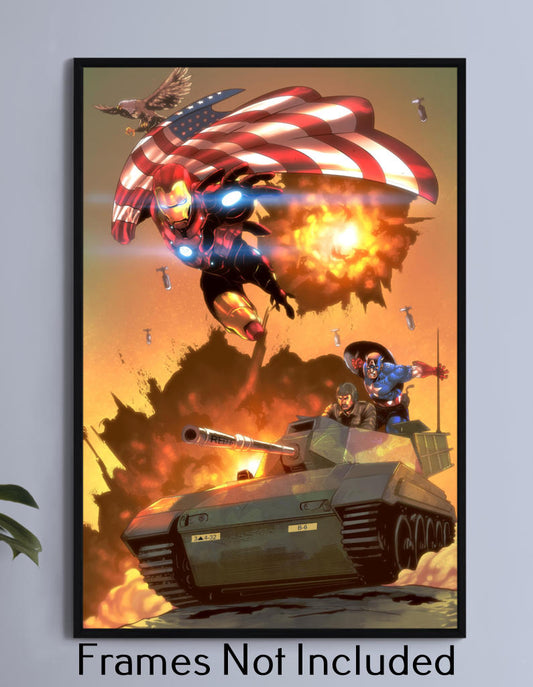 Captain America and IronMan Wall Art