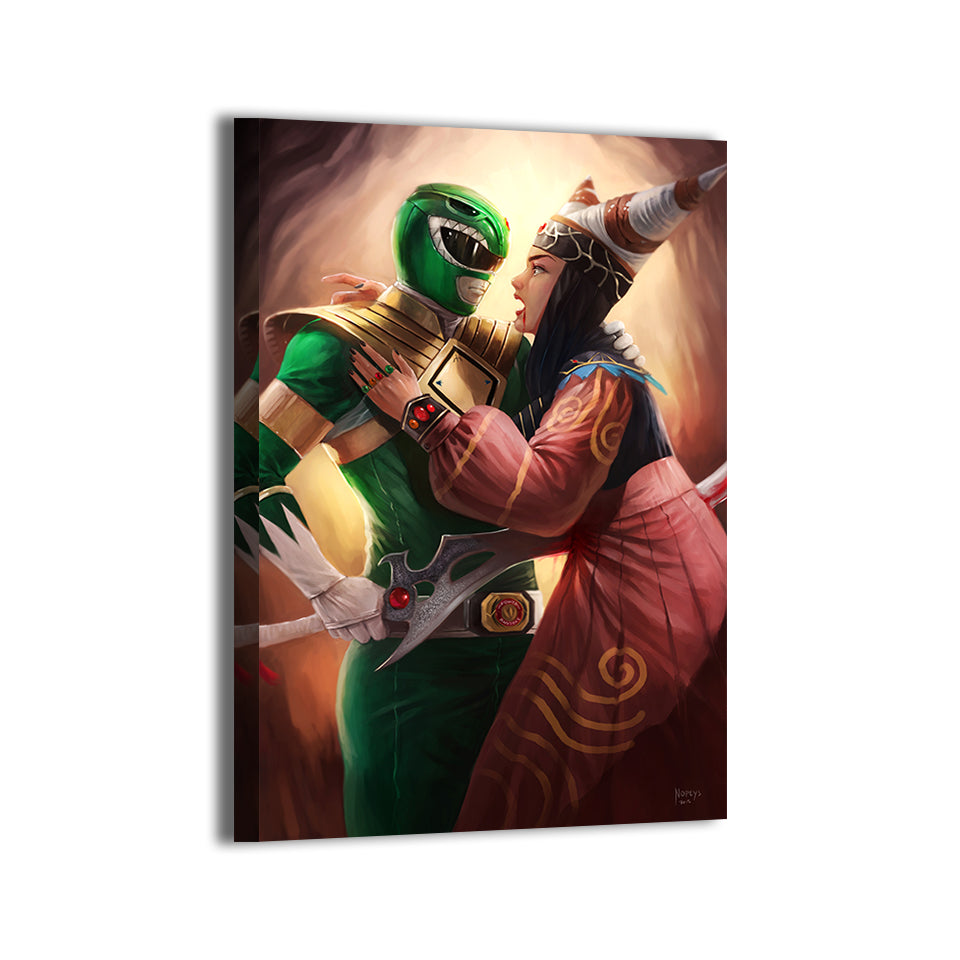 Dark Alliance Wall Art Canvas Print – Green Ranger & Rita Repulsa by Nopeys