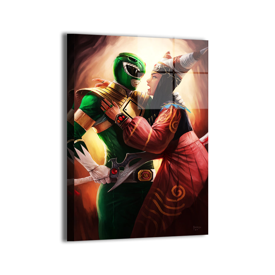 Dark Alliance Wall Art Metal Print – Green Ranger & Rita Repulsa by Nopeys