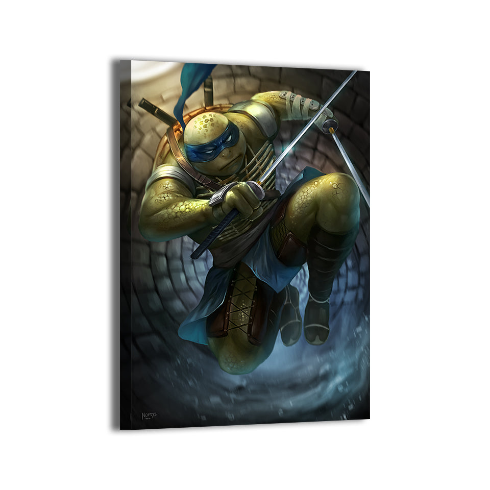 Steel Resolve Leonardo Wall Art canvas Print – TMNT Leonardo by Nopeys