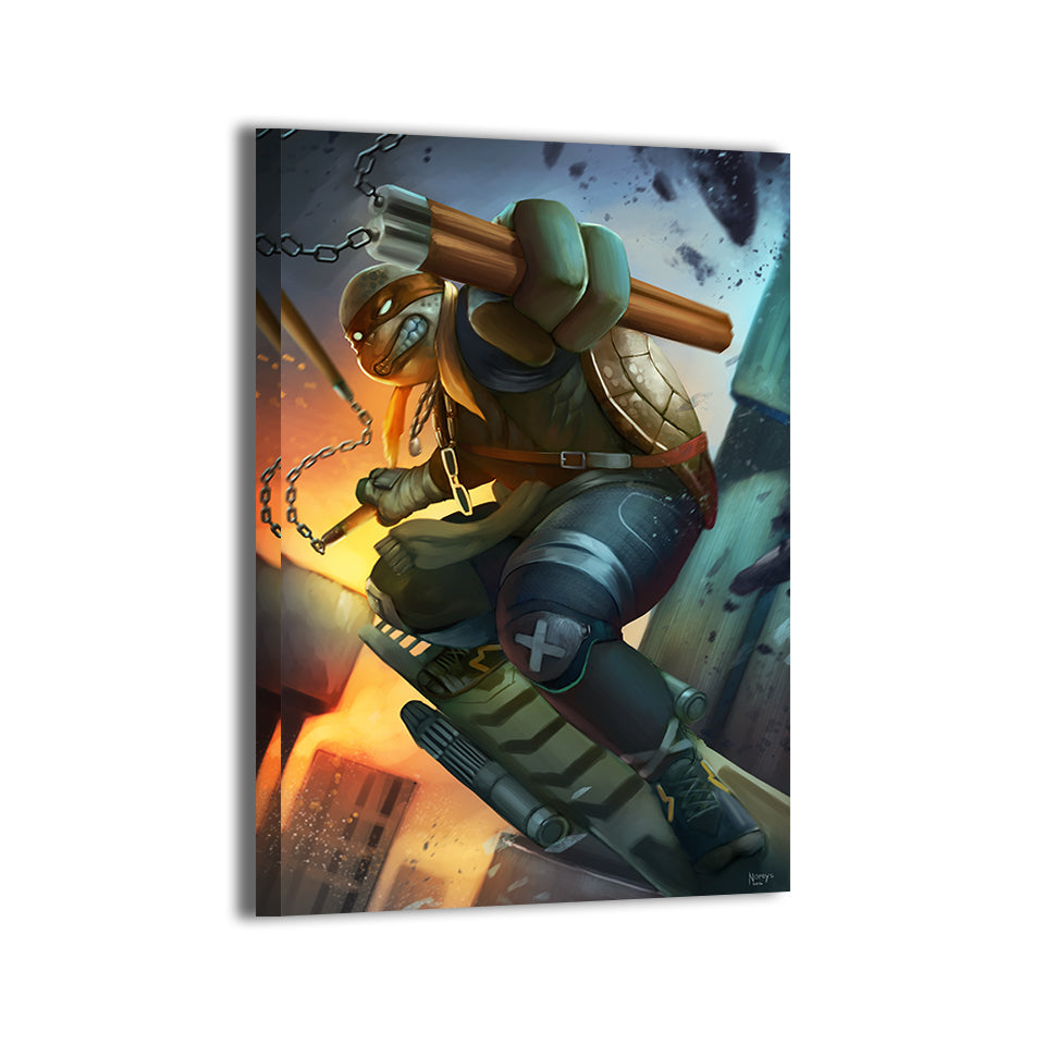 Skate Break Michelangelo Wall Art canvas Print – TMNT by Nopeys