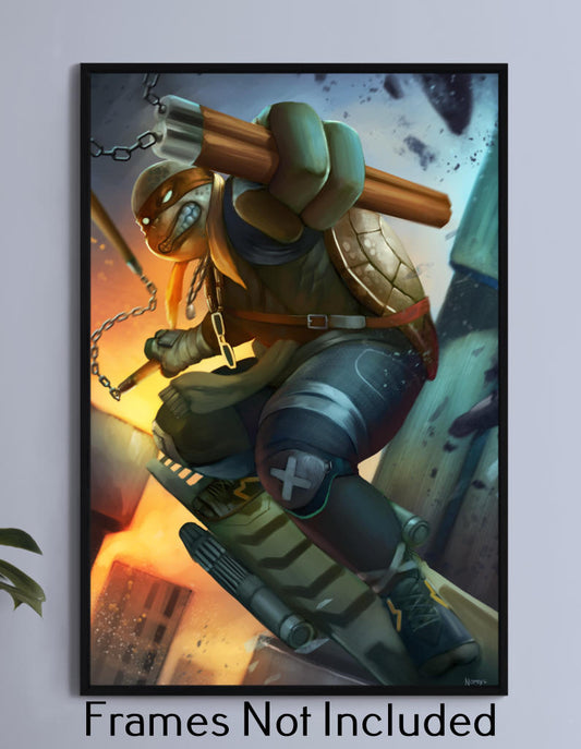 Skate Break Michelangelo Wall Art Poster Print – TMNT by Nopeys