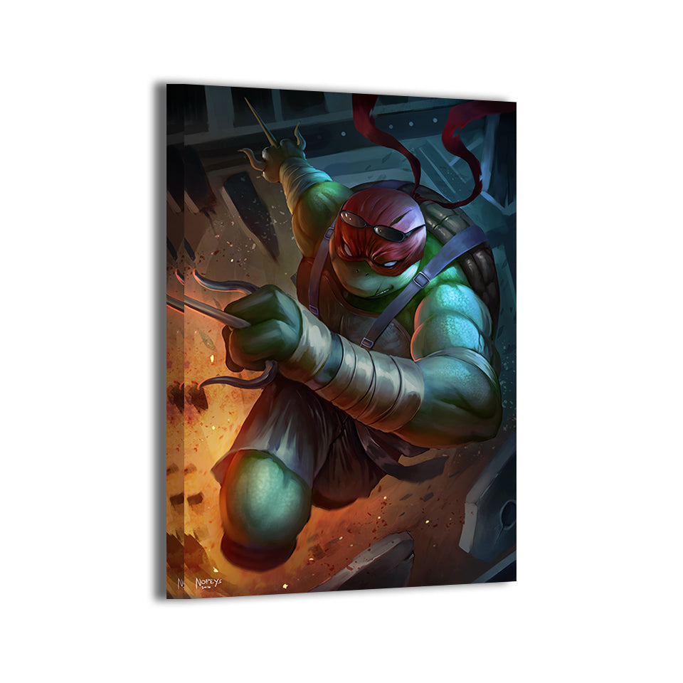 Savage Sai Strike Wall Art Canvas Print – Raphael TMNT by Nopeys