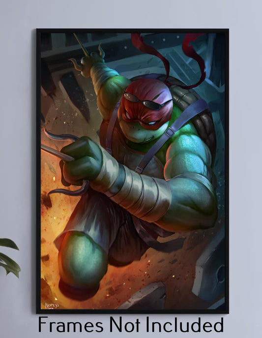 Savage Sai Strike Wall Art Poster Print – Raphael TMNT by Nopeys