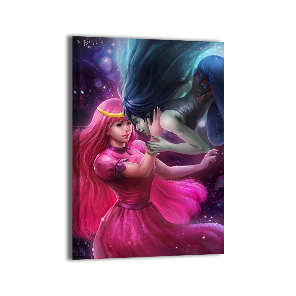 Cosmic Bond Wall Art Canvas Print – Princess Bubblegum & Marceline by Nopeys