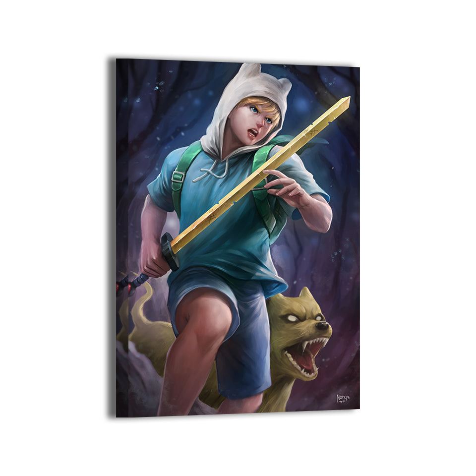Hero of Ooo Wall Art Canvas Print – Finn & Jake Adventure Time by Nopeys